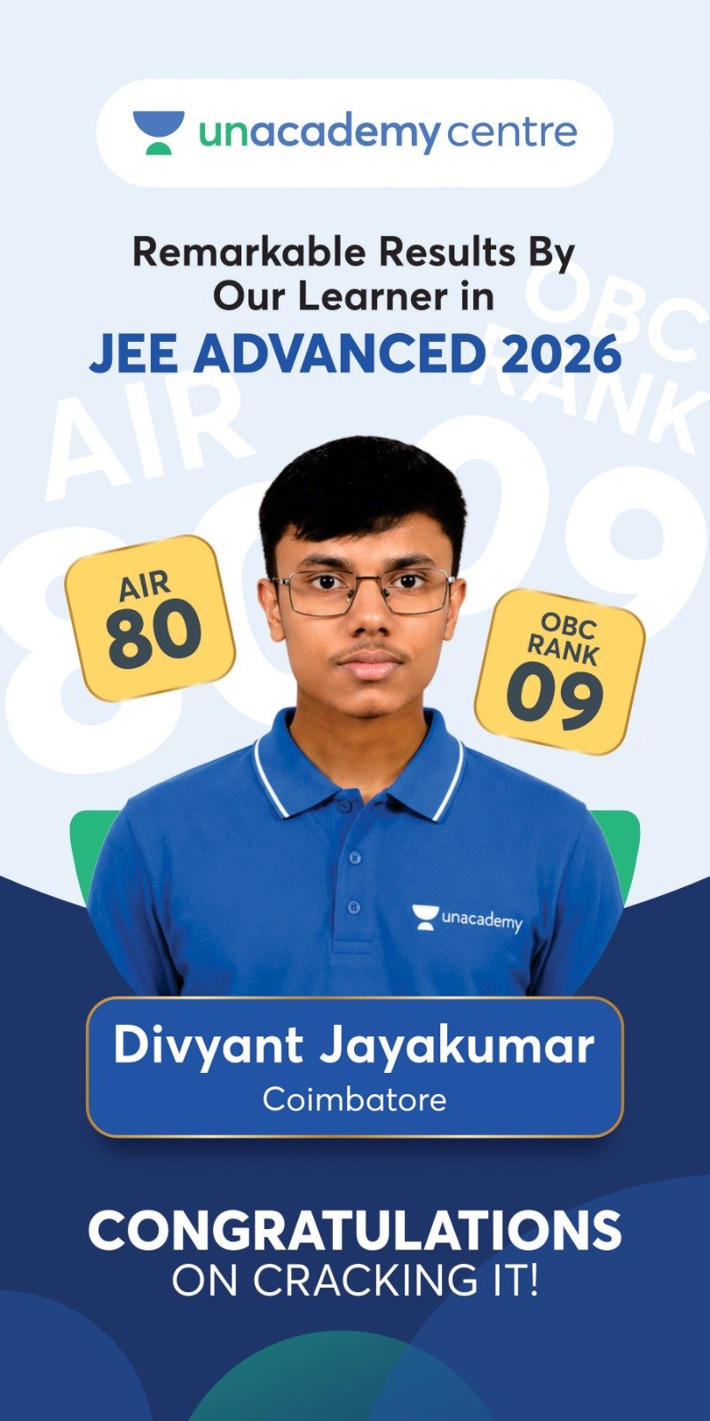 JEE topper Arjun Prasath